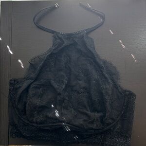 Black Lace Halter Top Victoria Secret
